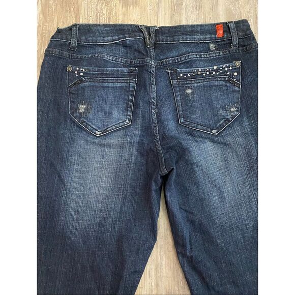 Zana Di Jean High Rise Jeans Dark Wash Rhinestones Women’s Sz 16 - Picture 5 of 6